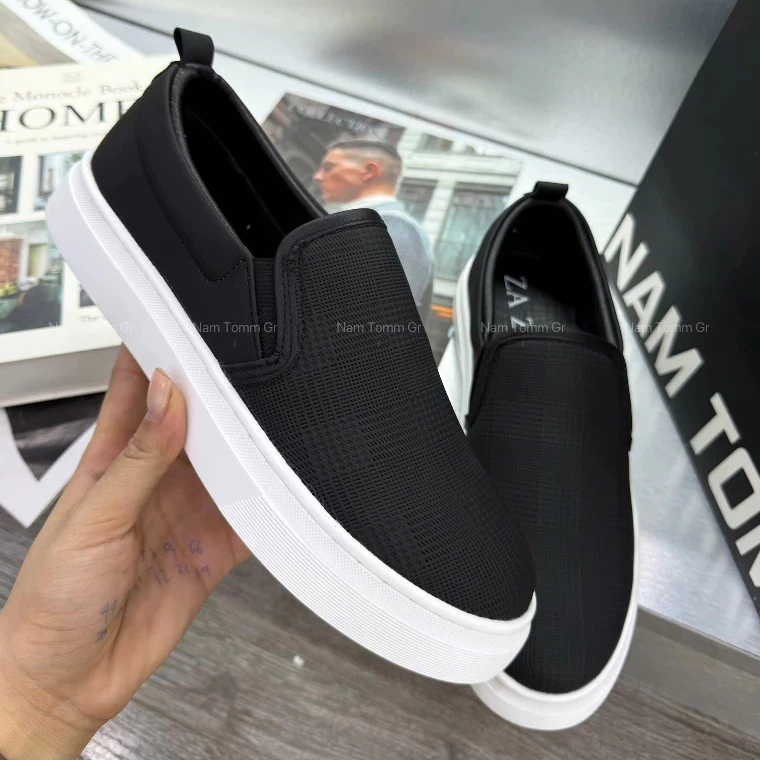 Giày lười nam mẫu mới TẾT 2026 , Giày Slipon Nam Da Dập Vân Bản Cao Cấp Đế Khâu Cao Su nâng chều cao Chuẩn Fom