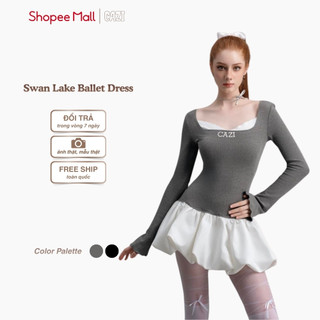  Váy  Cazi Swan Lake Ballet Dress - Váy cổ u chân peplum phồng 