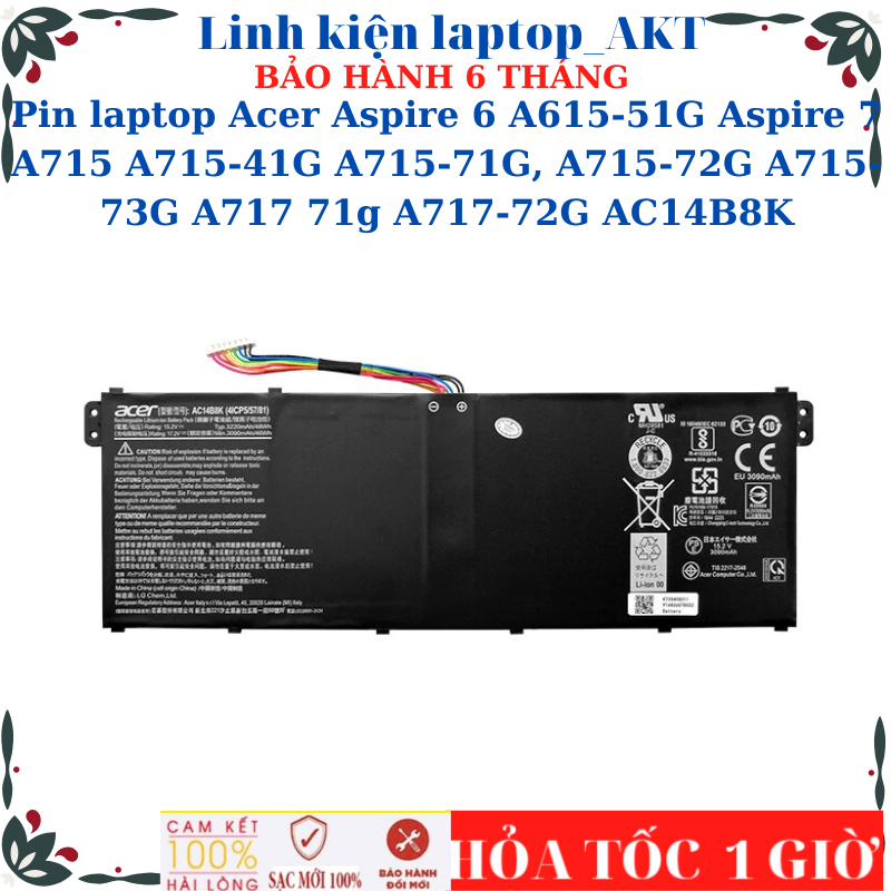 Pin laptop Acer Aspire 6 A615-51G Aspire 7 A715 A715-41G A715-71G, A715-72G A715-73G A717 71g A717-7
