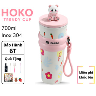 Ly giữ nhiệt Panda 700ml inox 304 cốc giữ nhiệt nóng lạnh ShopHoKo có ống hút quai xách tiện lợi 