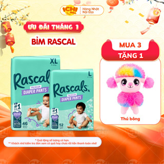  HCM  Tã bỉm dán quần Rascal + Friends size M58 L52 XL46 XXL40 - Hàng Chính Hãng _Ichimall 