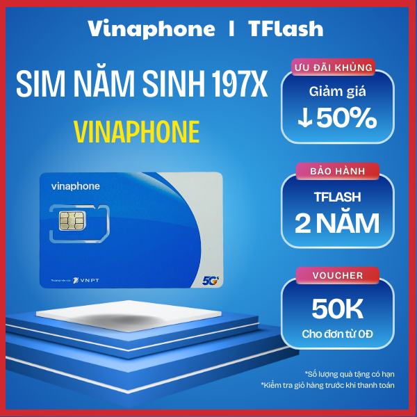 Vinaphone Sim 5G Vinaphone Năm Sinh 197x Số Đẹp Gói 129k 60GB/tháng 1500 Phút Gọi Nội Mạng 50 Phút
