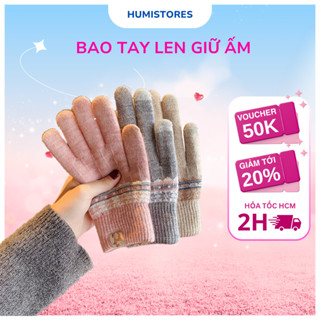 Găng Tay Len Nữ Mùa Đông 2 Lớp Dày Dặn Giữ Ấm Dùng Được Cảm Ứng 
