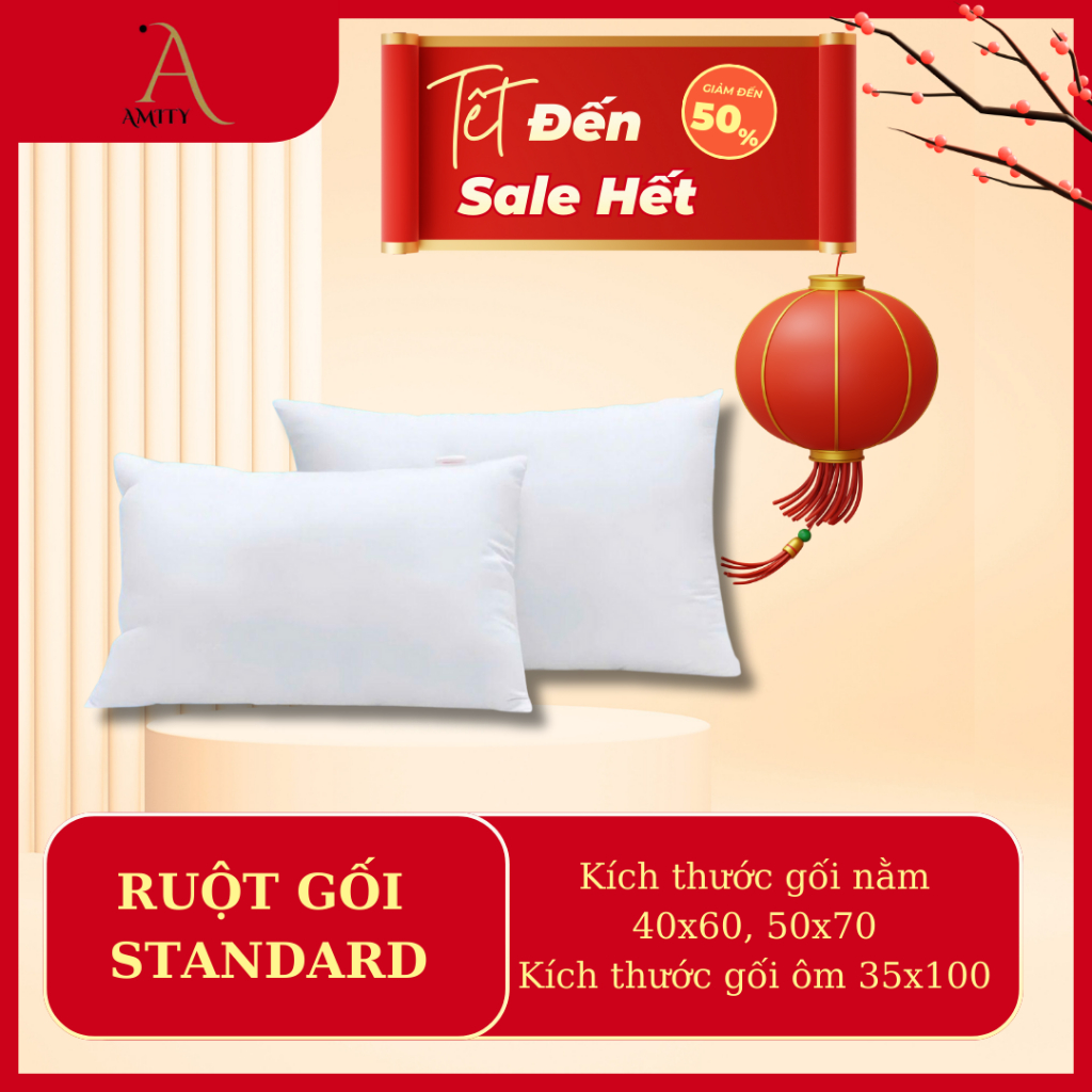 Ruột gối nằm Standard 50x70cm, 40x60cm, Ruột gối ôm Standard 35x100  Amity Bedding