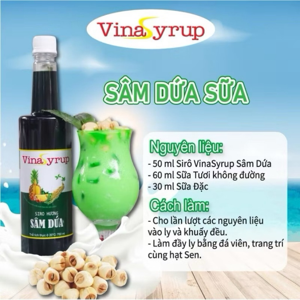 Siro Sâm Dứa Vina Syrup chai 750ml - Sâm dứa sữa