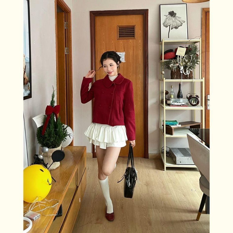 Áo Khoác Dạ Ép 2 Lớp Thiết Kế Cổ Điệu Dài Tay Thu Đông - 29feb.closet- a591 | BigBuy360 - bigbuy360.vn