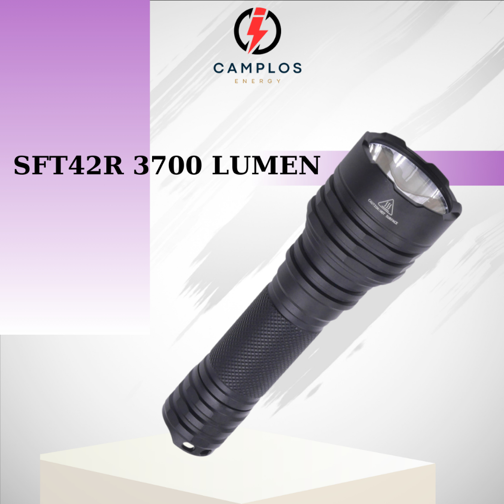 Camplos Đèn pin siêu sáng mantaray M45 SFT42R 3700 lumen Đèn bin cầm tay hợp kim nhôm chống nước pin