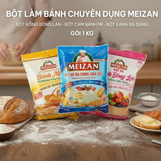 Bột mì meizan - bột hồng bông lan - bột cam bánh mì - bột xanh đa dụng gói 1 kg