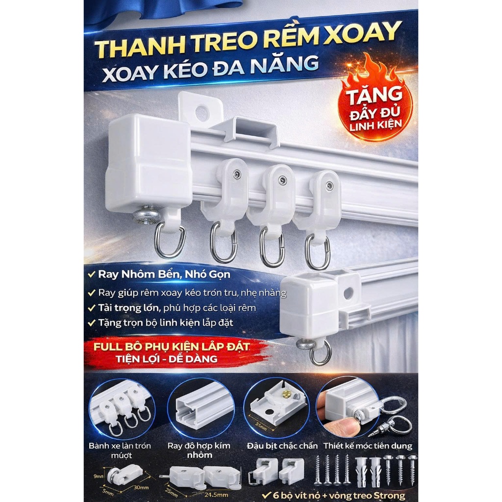 ĐƯỜNG RAY, RÒNG RỌC, BÁNH XE LẮP RÈM CABIN XE TẢI, XE CONTAINER