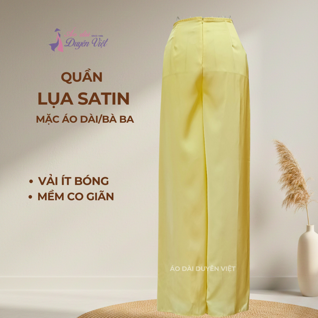 Quần áo dài/bà ba truyền thống nữ lụa satin cao cấp may sẵn, form ống suông, thoáng mát, nhiều màu.