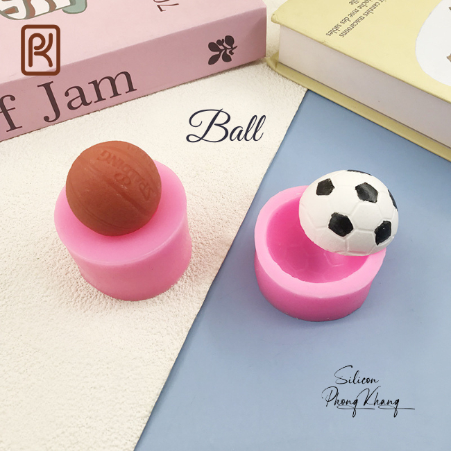 Khuôn silicon hình trái banh - Khuôn silicon làm rau câu, socola