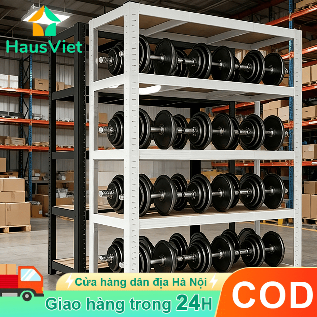 【Giao Nhanh Hà Nội】Kệ Sắt Gỗ V Lỗ Đa Năng – 2 Màu, Lắp Ráp Nhanh, Không Cần Ốc Vít, Chịu Lực 200kg