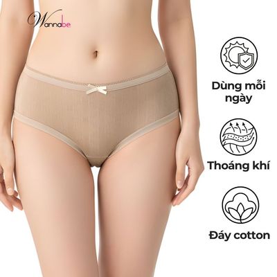 Quần lót nữ WANNABE quần chíp thun lưới mặc hằng ngày co giãn nhiều màu thoáng mát thoải mái QLL07
