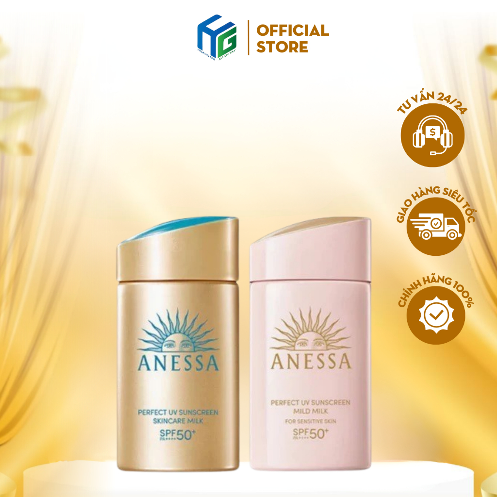 [HOẢ TỐC - HCM] Kem Chống Nắng Anessa SPF50+ PA++++ – Mild Milk / Skincare Milk – Chính Hãng – 60ml
