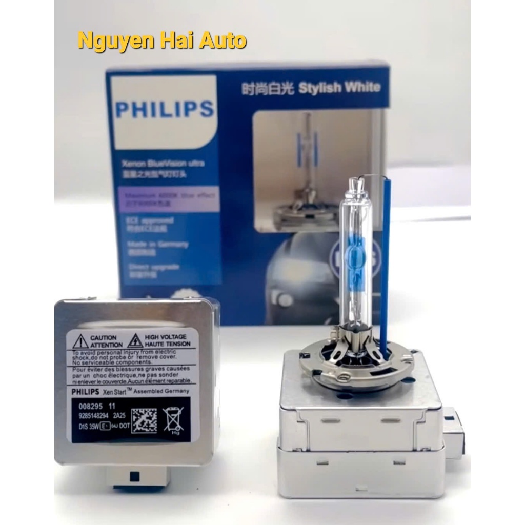 BÓNG ĐÈN XENON D1S PHILIPS BLUEVISION ULTRA  ÁNH SÁNG TRẮNG 6000K,SANG TRỌNG & AN TOÀN Bảo Hành 1 Nă