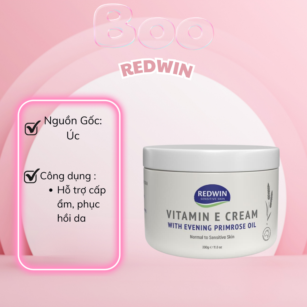 Kem Dưỡng Đa Năng Cho Da Nhạy Cảm Vitamin E Redwin Cream Úc