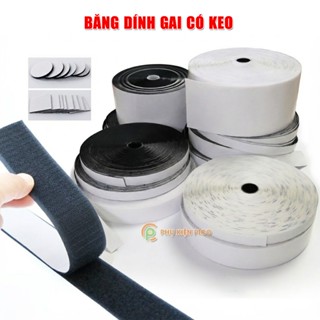 Băng gai dính khóa nhám gai có keo miếng dán vải 2 mặt dán giày, túi xách, quần áo các vật dụng