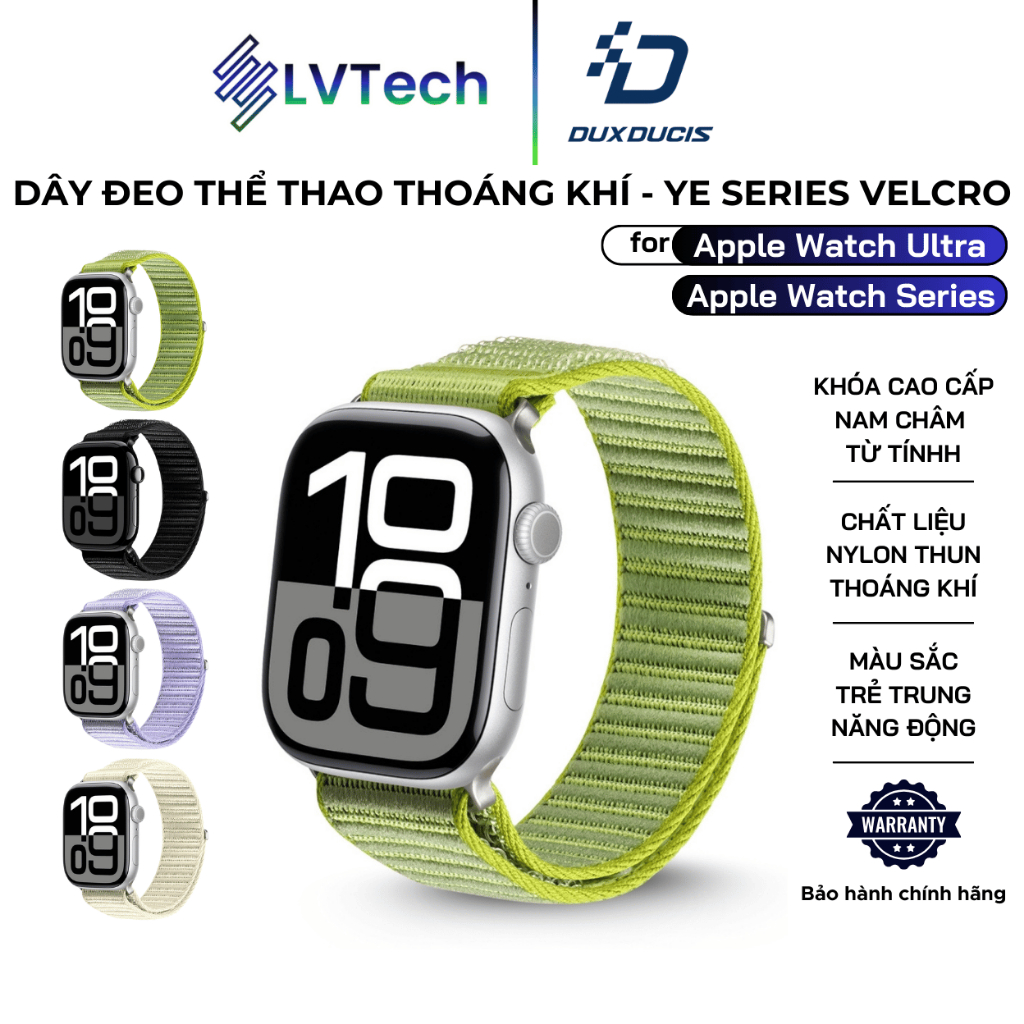Dây Đeo Thể Thao Nylon Dux Ducis cho Apple Watch Ultra 2/1, Apple Watch Series 10-3/SE/SE2, YE Serie