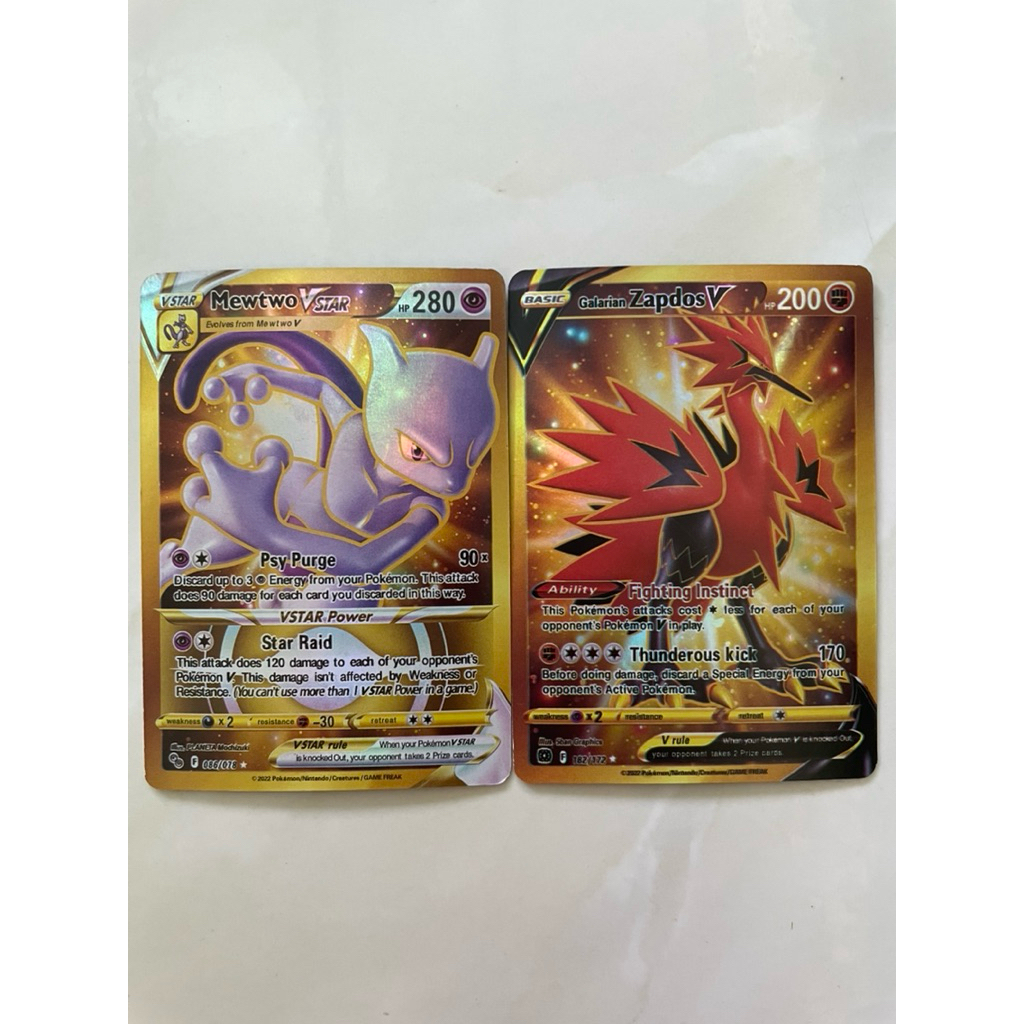 [POKÉMON CARD] Thẻ sưu tầm Pokemon TCG Mewtwo và Zapdos GOLD