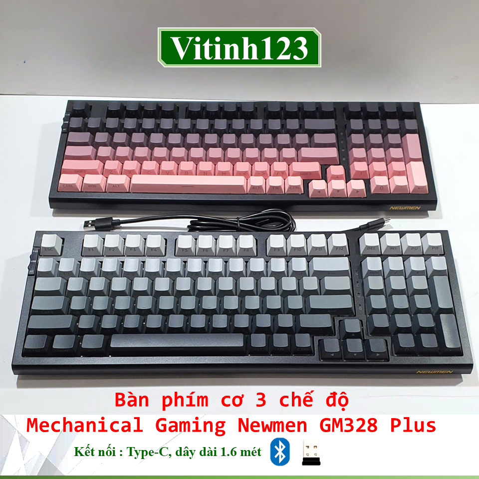 Bàn phím cơ Mechanical Gaming Newmen GM328 Plus, Gradient Gray Gradient Pink, GM328 Pro