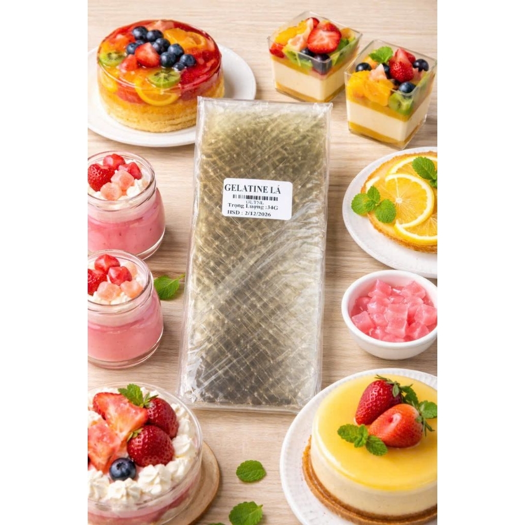 Gelatine lá đức (10 lá)