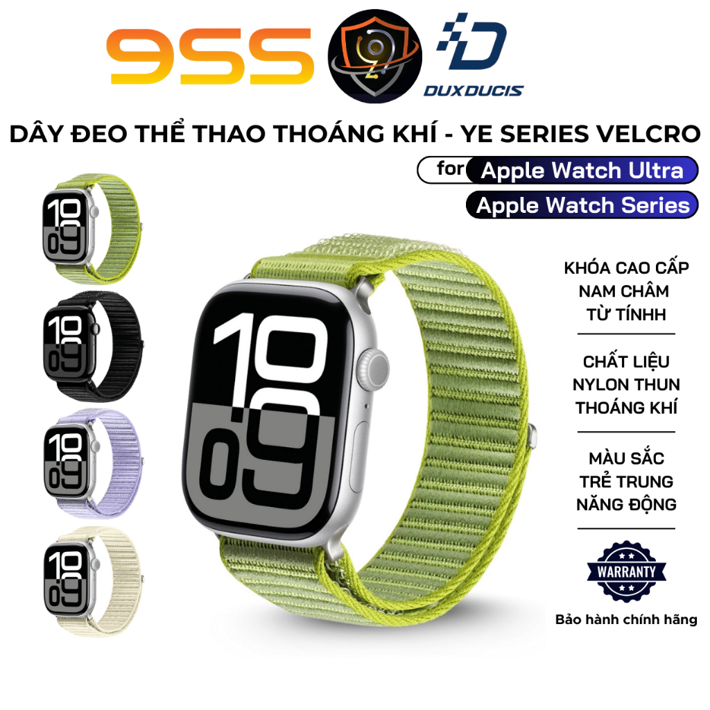 Dây Đeo Thể Thao Nylon Dux Ducis cho Apple Watch Ultra 2/1, Apple Watch Series 10-3/SE/SE2, YE Serie