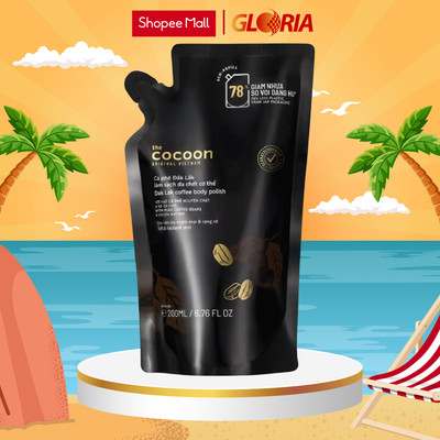 Túi Refill Tẩy Da Chết Cơ Thể Cà Phê Đắk Lắk Cocoon Cho Làn Da Mềm Mại Và Rạng Rỡ 200ML