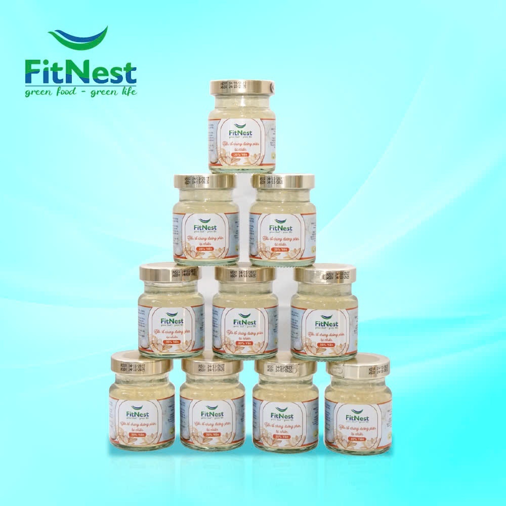 Combo 10 Hũ Nước Yến Chưng Đường Phèn Tự Nhiên Fitnest Giúp Thanh Nhiệt, Bồi Bổ Sức Khỏe (Hũ/70ml)