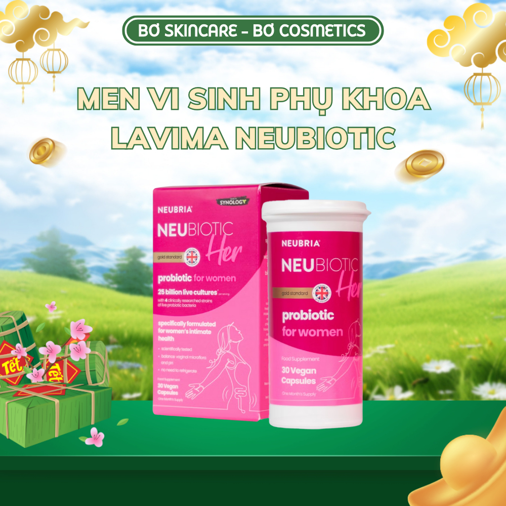 (HOẢ TỐC) Thực phẩm bảo vệ sức khỏe Neubria® Neubiotic Her Bổ sung lợi khuẩn vùng kín (Hộp 30 viên)