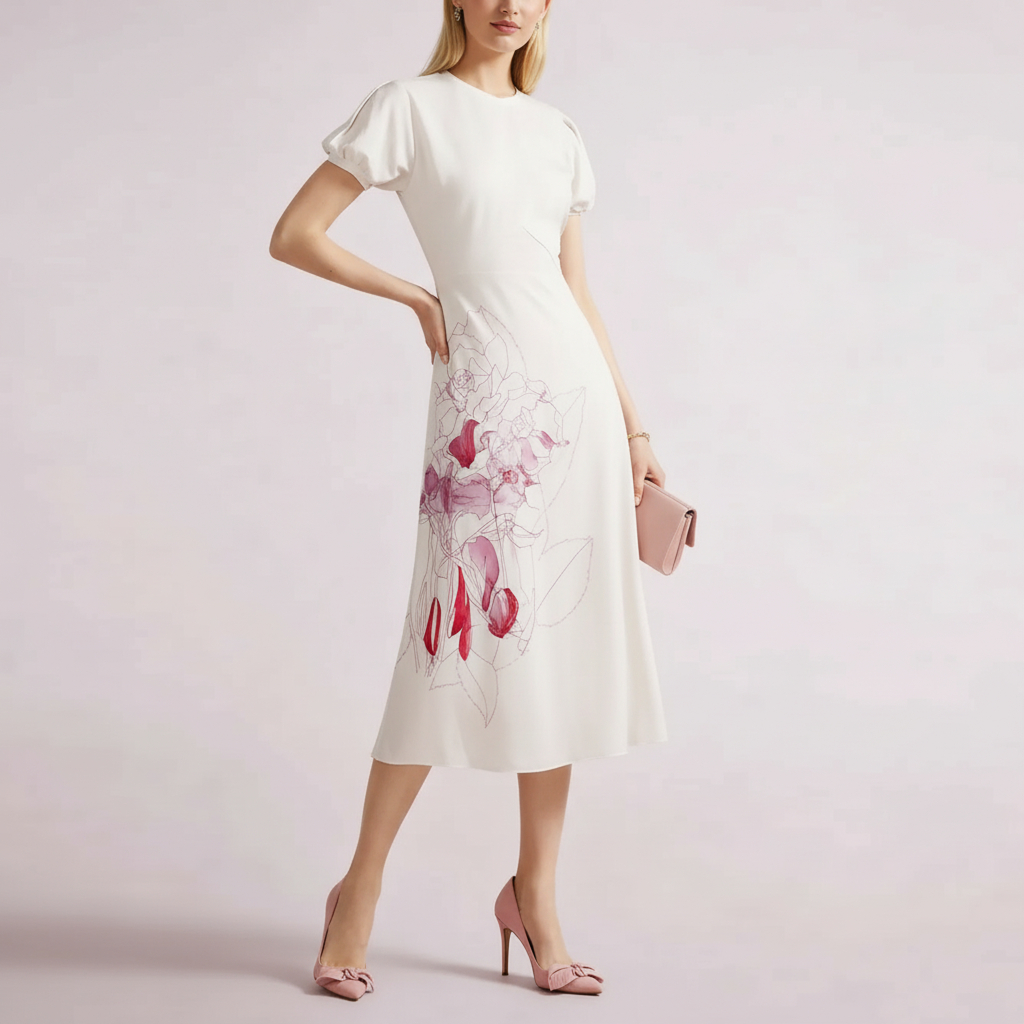 ĐẦM T3D WHITE PONTE BODICE