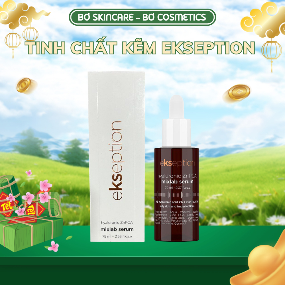   CHÍNH HÃNG  Tinh chất Kẽm Ekseption Hyaluronic ZnPCA Mixlab Serum hỗ trợ giảm mụn kiềm dầu  75ml  