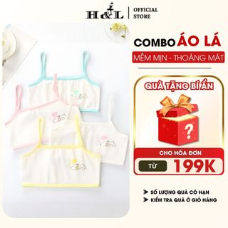 Combo Áo Lót Học Sinh cotton màu sắc nhẹ nhàng, áo lá học sinh họa tiết cún yêu HL BOUTIQUE A154