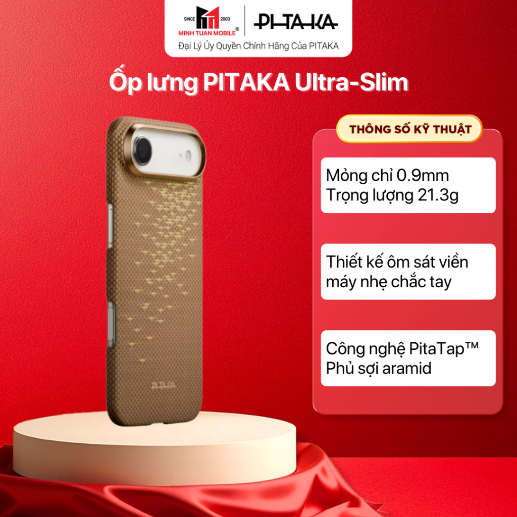 Ốp lưng PITAKA 17 Air - PITAKA Ultra-Slim (with PitaTap) - Bảo hành chính hãng 12 tháng