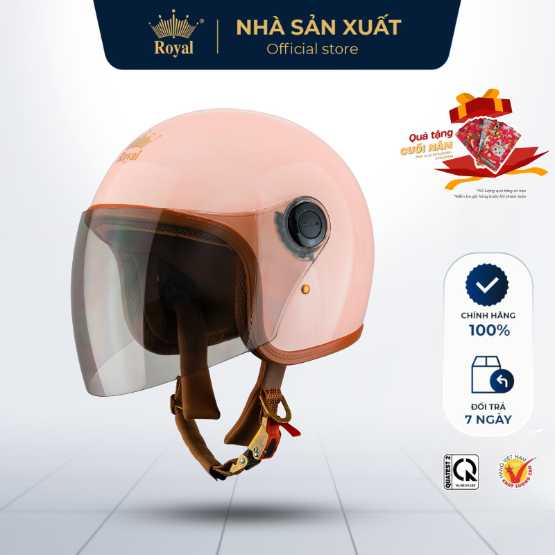 Mũ Bảo Hiểm 3/4 Royal Chính Hãng M339 Cho Nam Nữ , Nón Bảo Hiểm Royal 3/4 Có Kính An Toàn Bảo Hành 1