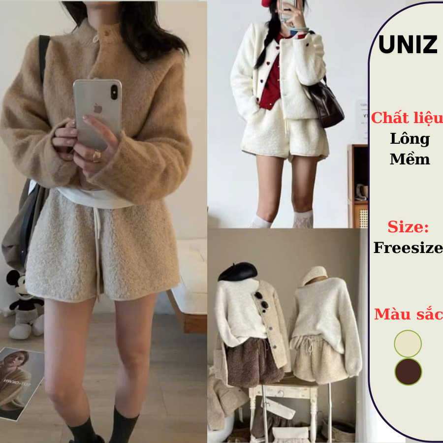 Quần Sooc Ống Rộng Lông Cừu Có Túi – Siêu Xinh Style Douyin  🔥 “Cool – Trendy – Thoải mái” – MUST-HA