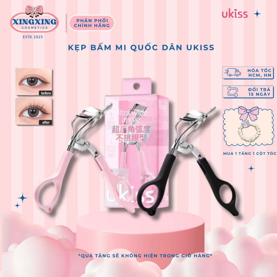 [HỎA TỐC] UKISS Kẹp lông mi UKISS Dụng Cụ Uốn Lông Mi Kèm Đệm Thay Thế Tiện Dụng XINGXINGCOSMETICS k