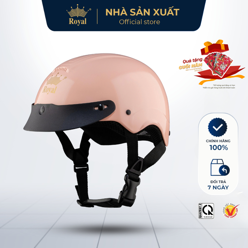 Mũ Bảo Hiểm Royal Chính Hãng M103 Lưỡi Trai Gọn Nhẹ Hợp Nam Nữ, Nón Bảo Hiểm Nửa Đầu Thời Trang Bảo 