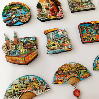 Magnet Lưu Niệm Việt Nam - Nam Châm Tủ Lạnh quạt gỗ 3D hình quạt  - Quà Tặng Lưu Niệm Việt Nam