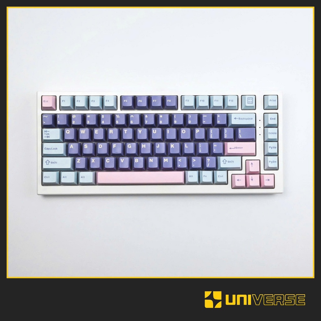 Keycap Macarone Xanh Hồng Tím - Keycap PBT Cherry Profile Keycap Doubleshot 128 Nút Bàn Phím Cơ - Bà