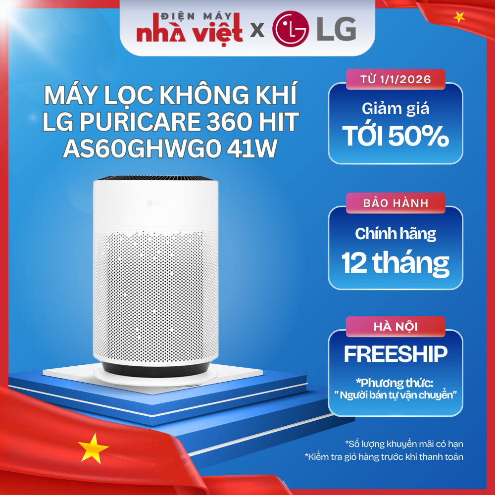 [ AS60GHWG0 ] - Máy lọc không khí LG PuriCare 360 Hit