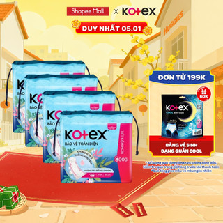  Lốc 4 Gói băng vệ sinh Kotex Bảo Vệ Toàn Diện 23cm Siêu Mỏng Cánh 20 miếng  gói 