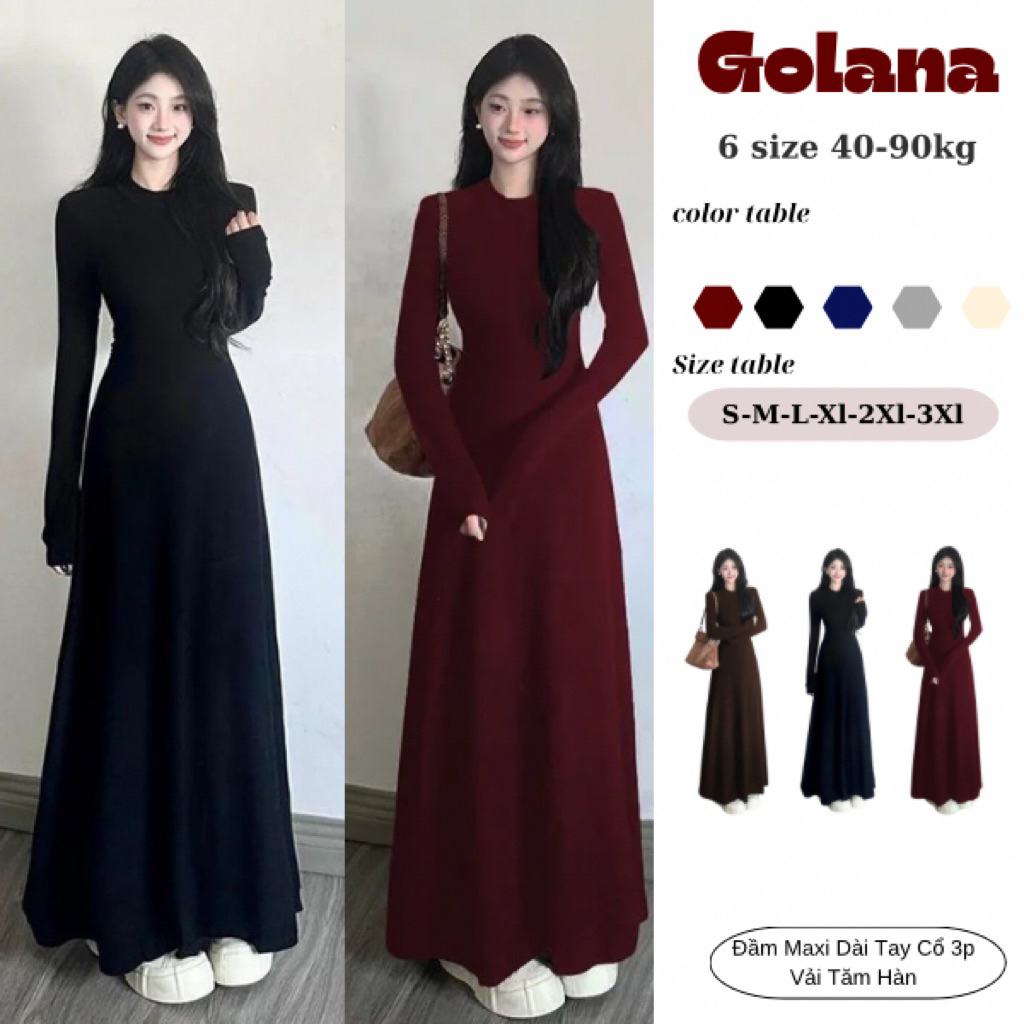 Đầm Body Nữ Tay DÀI Cổ tròn, Đầm Nữ Dáng Dài CERA Dress ( có bigsize)