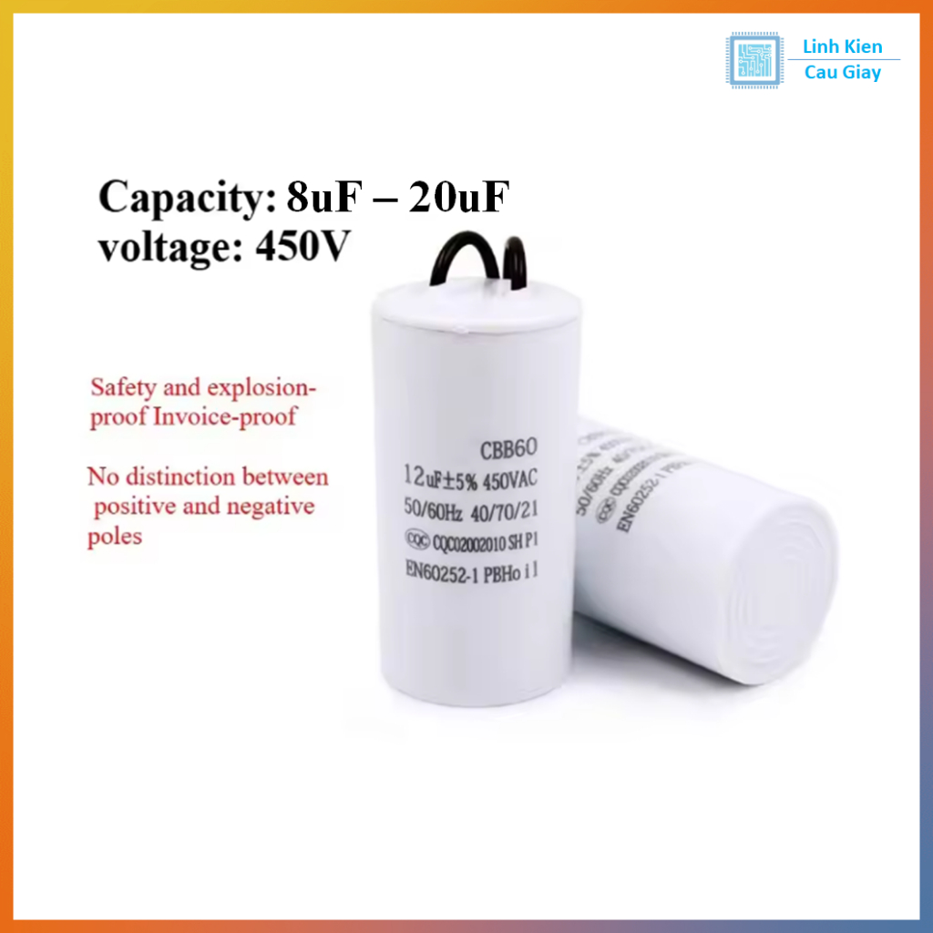 Tụ Máy Bơm CBB60 450V (450VAC)