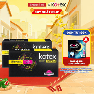   Live Độc Quyền  Combo 2 hộp Băng vệ sinh Kotex Tampon 16 miếng 