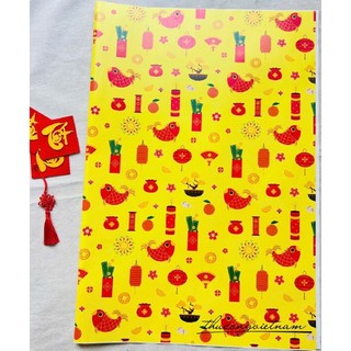 Giấy gói quà Tết trơn 2 tờ
