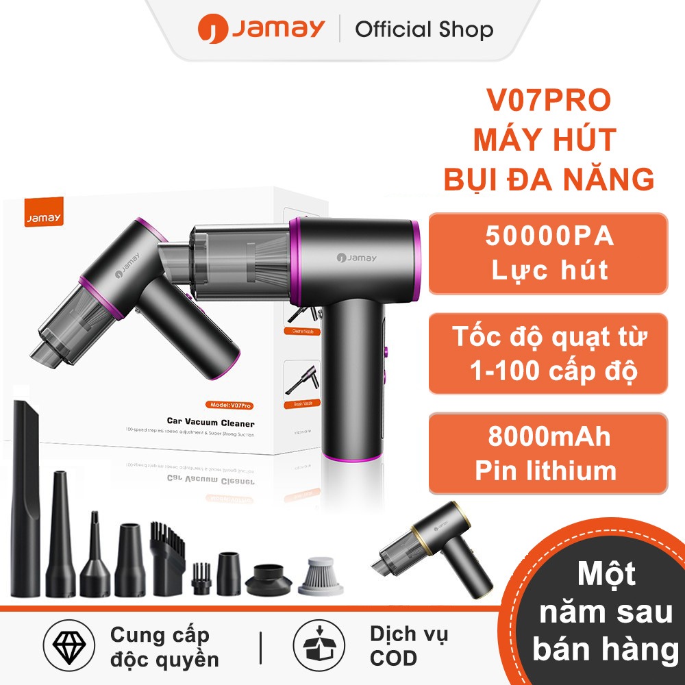 Jamay V07pro Máy hút bụi ô tô không dây 4 trong 1 50000PA 8000mAh
