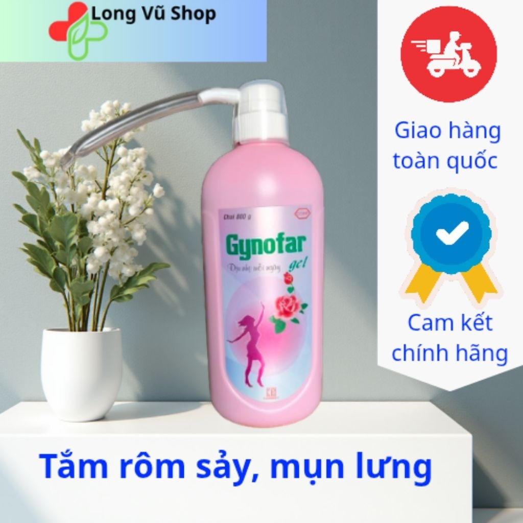 Gynofar gel chai khổng lồ 800ml tắm lưng, giảm rôm sảy, gội đầu giảm gàu.