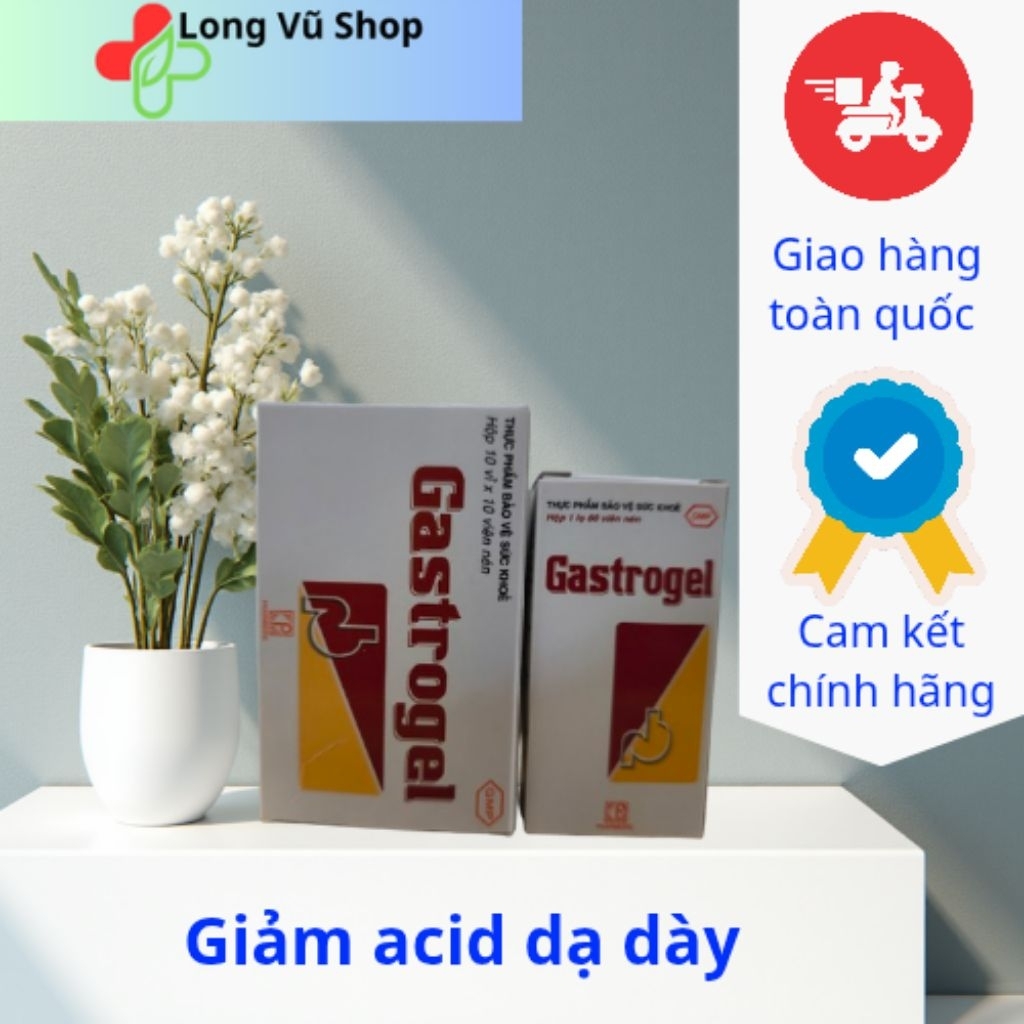 Viên nhai (uống) Gastrogel giảm acid dạ dày, chống trào ngược lọ 80 viên, hộp 100 viên.