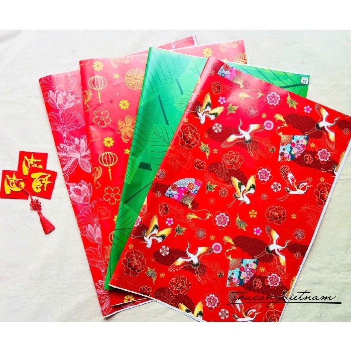 Giấy gói quà Tết trơn 2 tờ