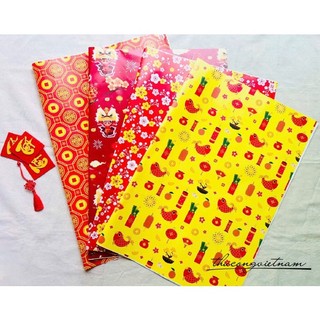 Giấy gói quà Tết trơn 2 tờ